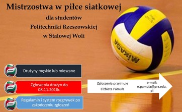 Mistrzostwa w piłce siatkowej dla studentów Politechniki Rzeszowskiej w Stalowej Woli