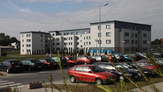 Car park and dorm