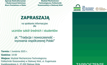 Zaproszenie na wyjątkowe spotkanie pt. "Tradycja i nowoczesność- wyzwania współczesnej Polski"
