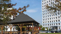 Ikar dorm and fireplace