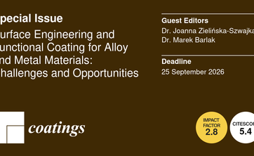 Wydanie specjalne Coatings pod redakcją dr inż. Joanny Zielińskiej-Szwajki